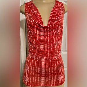 Steps Red and White top Size S